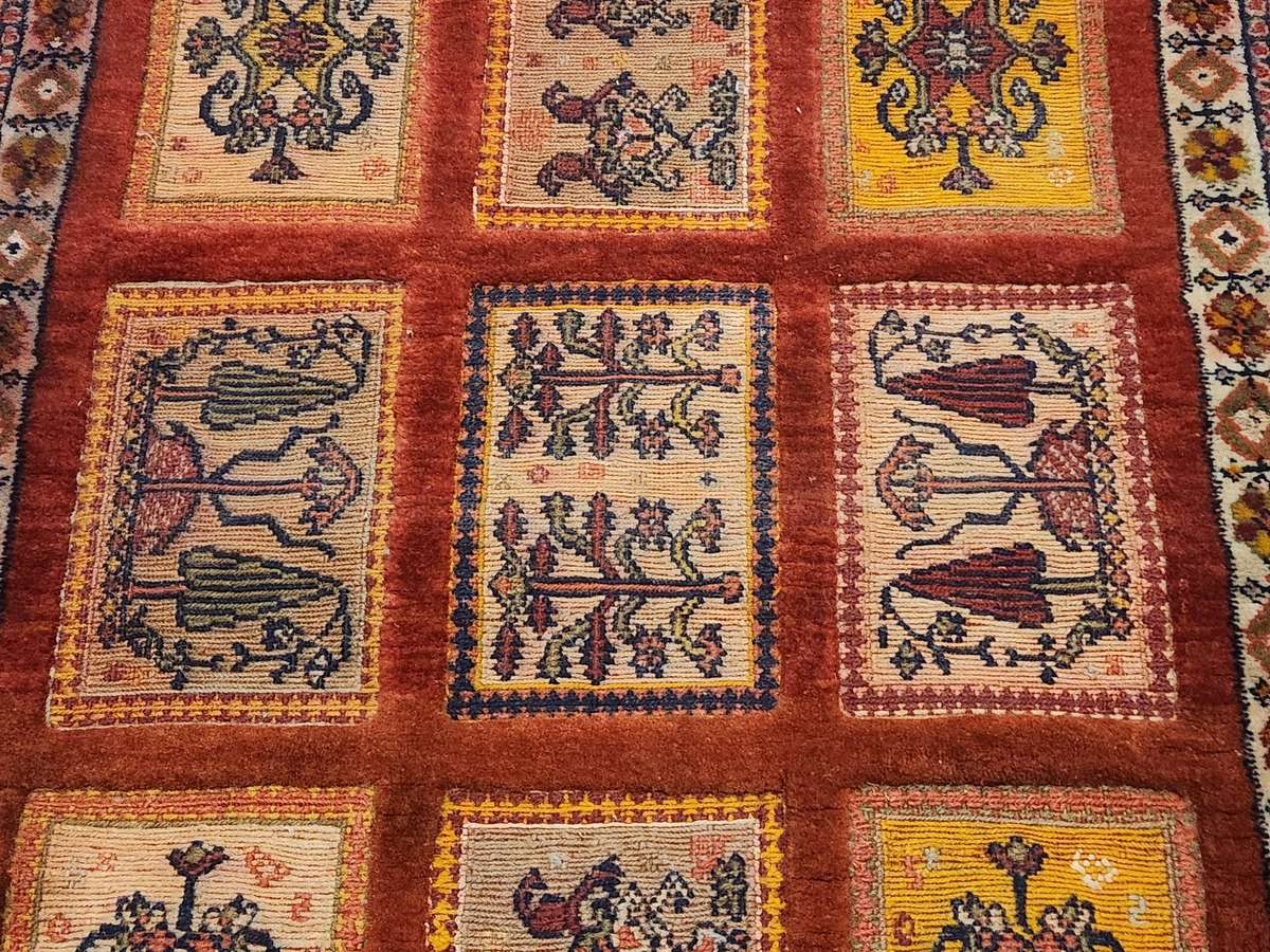 Vintage Hand Knotted Pure Wool Bakhtiari Persian Rug