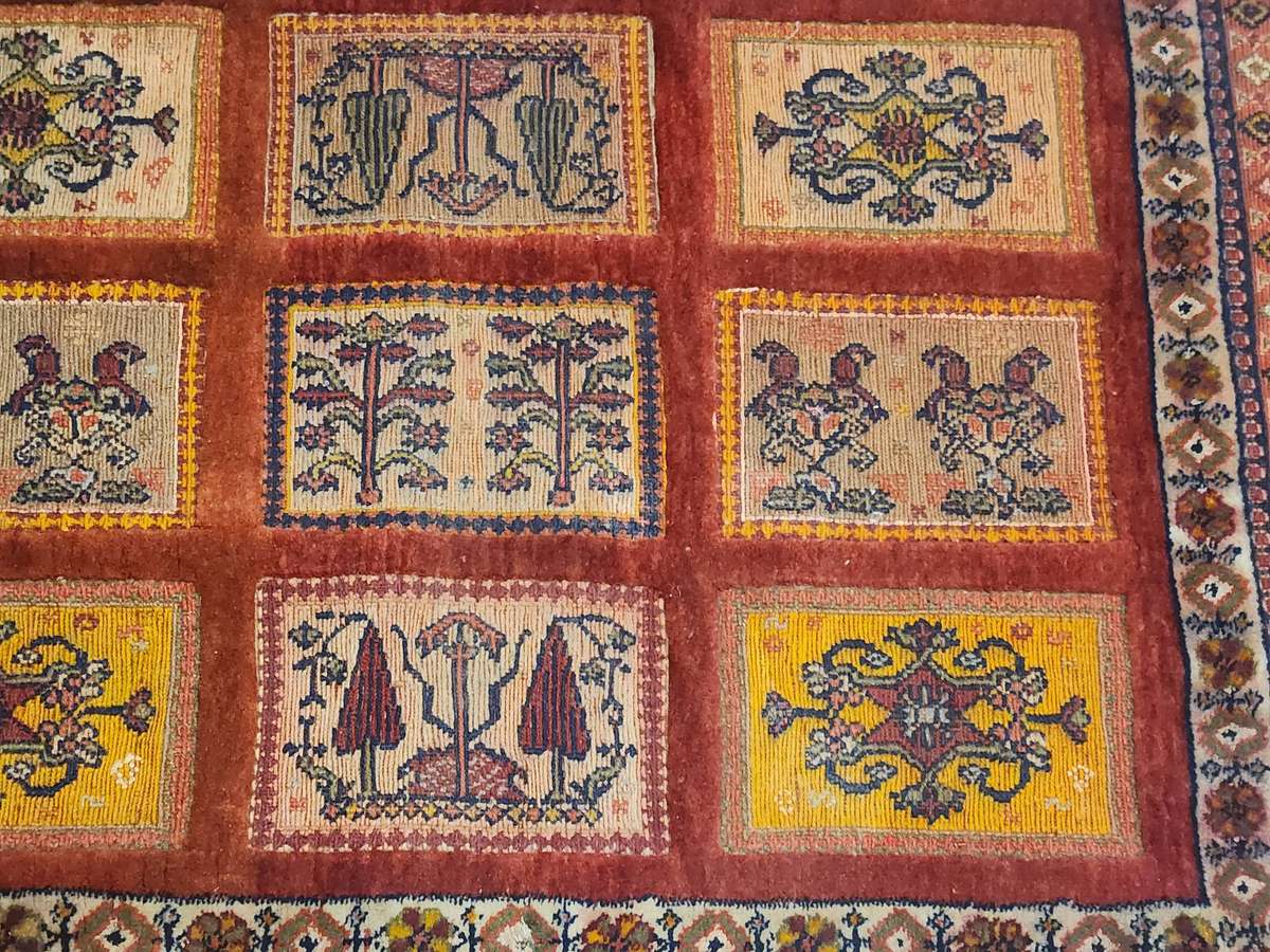 Vintage Hand Knotted Pure Wool Bakhtiari Persian Rug