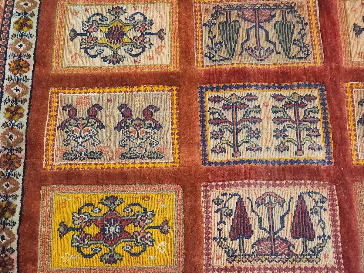 Vintage Hand Knotted Pure Wool Bakhtiari Persian Rug