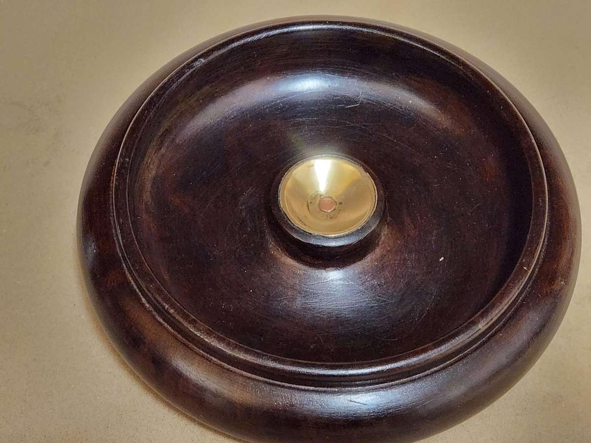 AWESOME DARK WOOD AND BRASS CENTRE NUTCRACKER