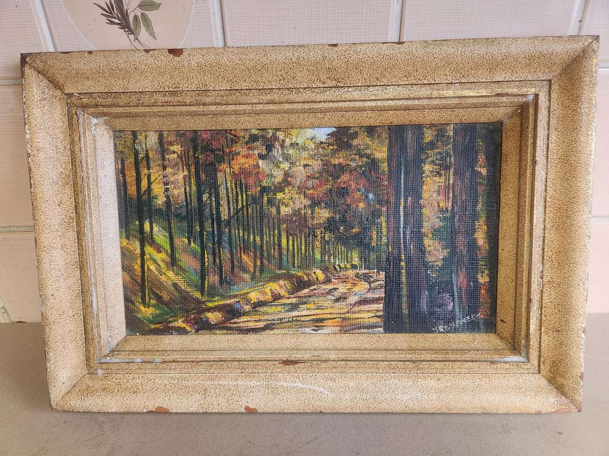 J RENNER ORIGINAL SMALL OIL ON BOARD PAINTING