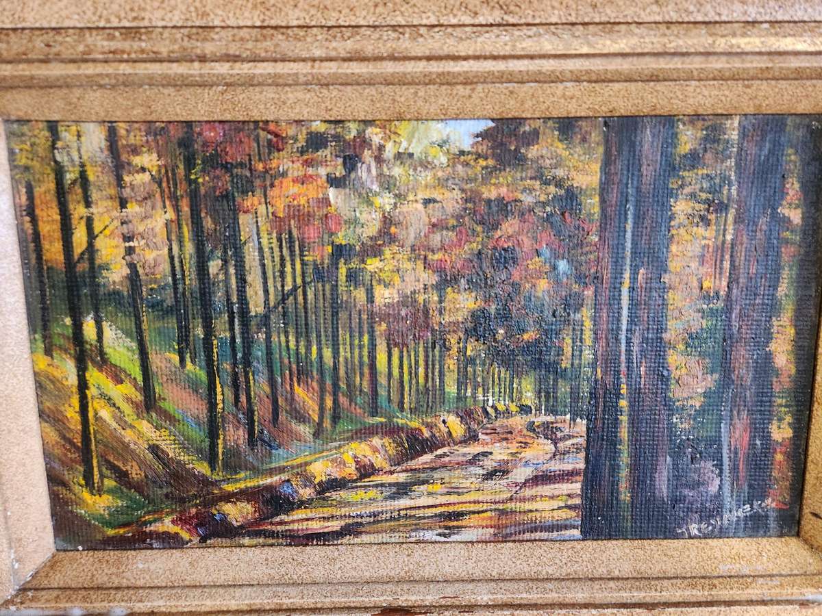 J RENNER ORIGINAL SMALL OIL ON BOARD PAINTING