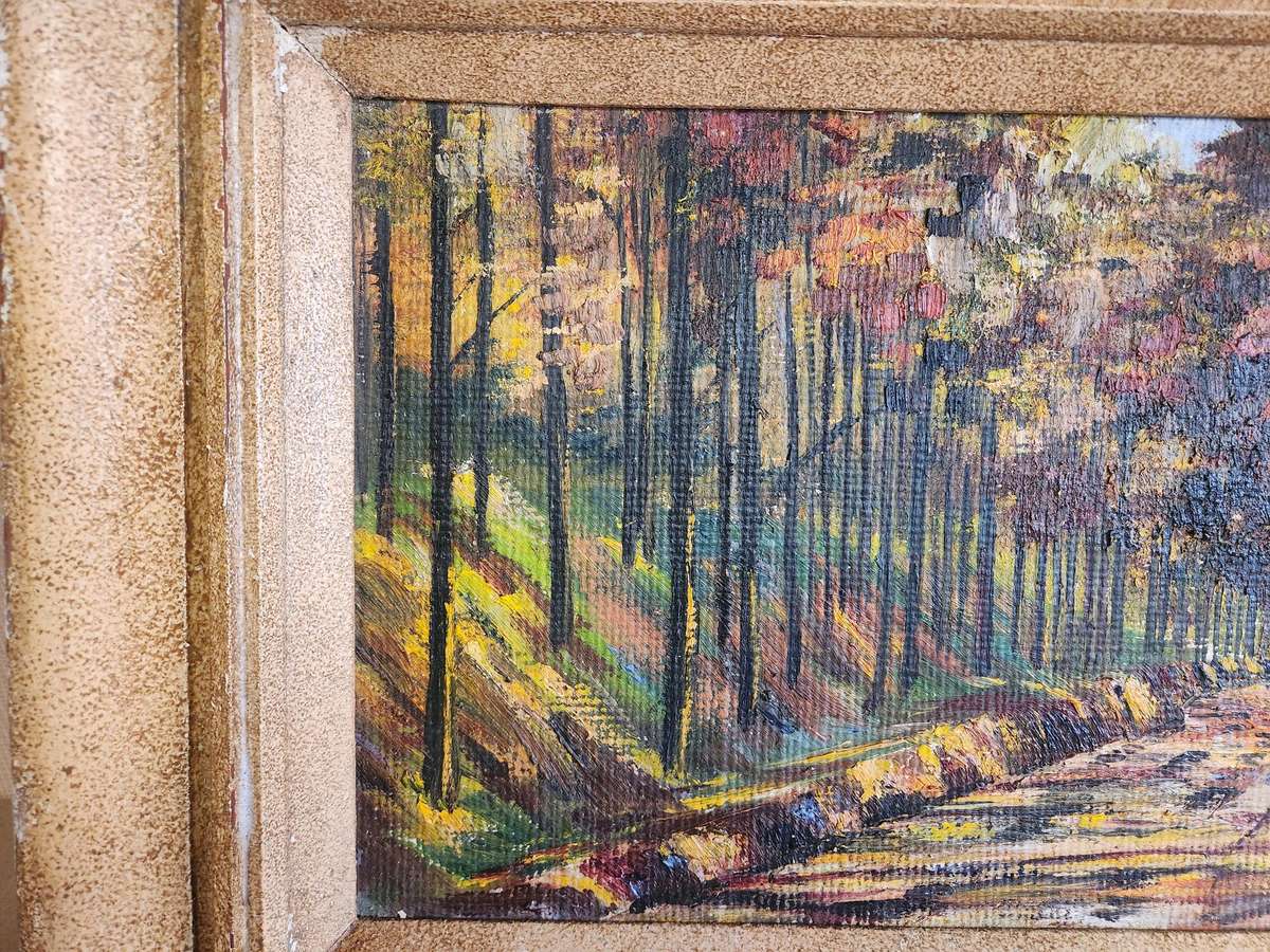 J RENNER ORIGINAL SMALL OIL ON BOARD PAINTING