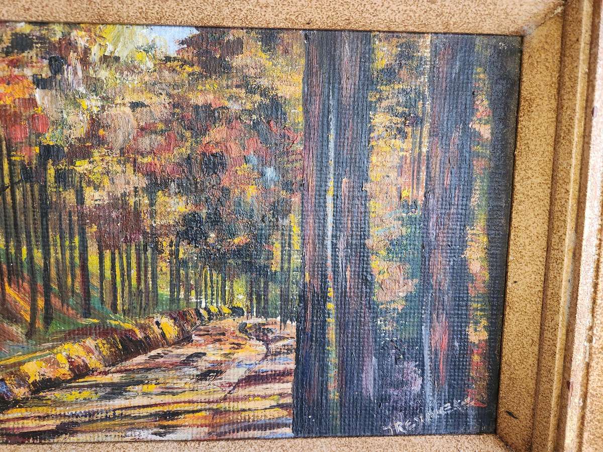 J RENNER ORIGINAL SMALL OIL ON BOARD PAINTING