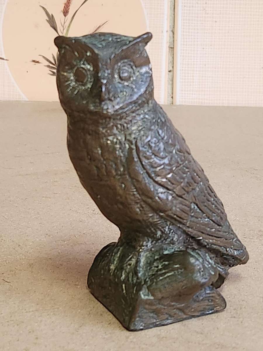 VINTAGE COLD CAST BRONZE OWL