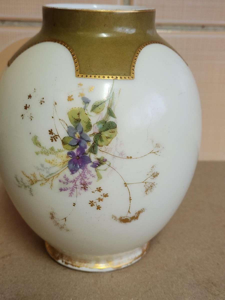 ANTIQUE 1890s MARTIAL REDON LIMOGES BULBOUS VASE