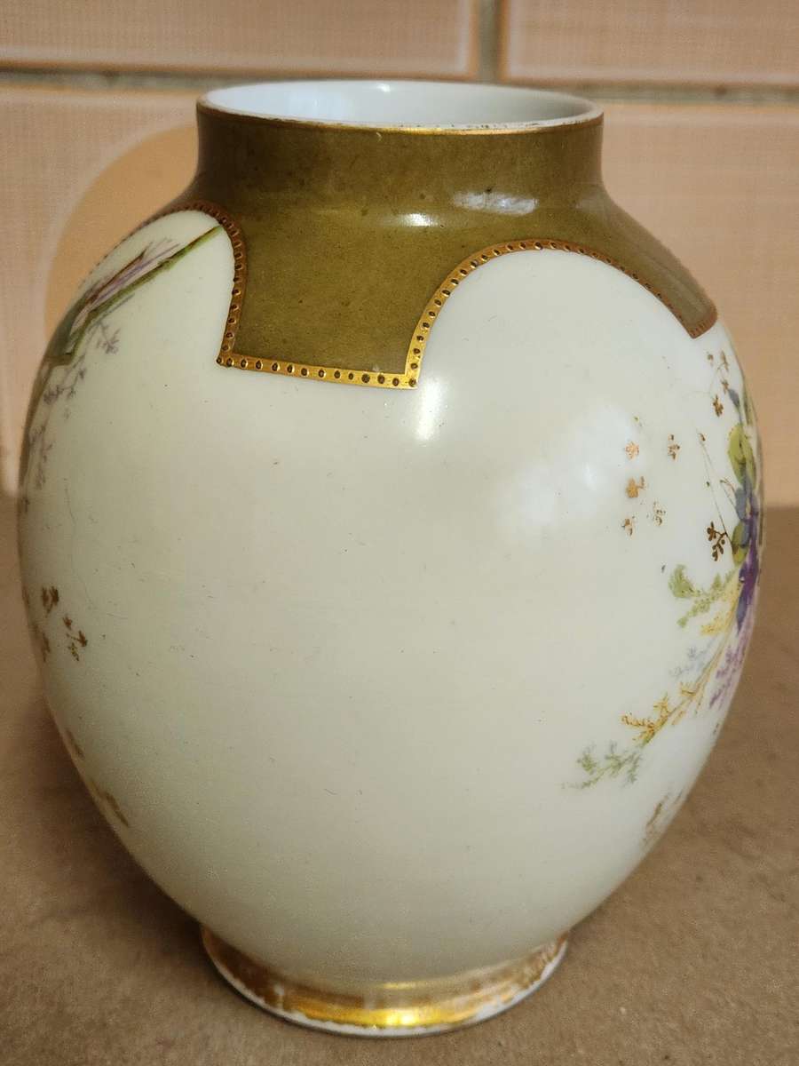ANTIQUE 1890s MARTIAL REDON LIMOGES BULBOUS VASE