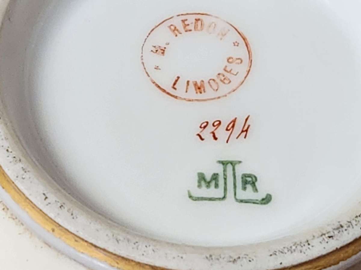 ANTIQUE 1890s MARTIAL REDON LIMOGES BULBOUS VASE