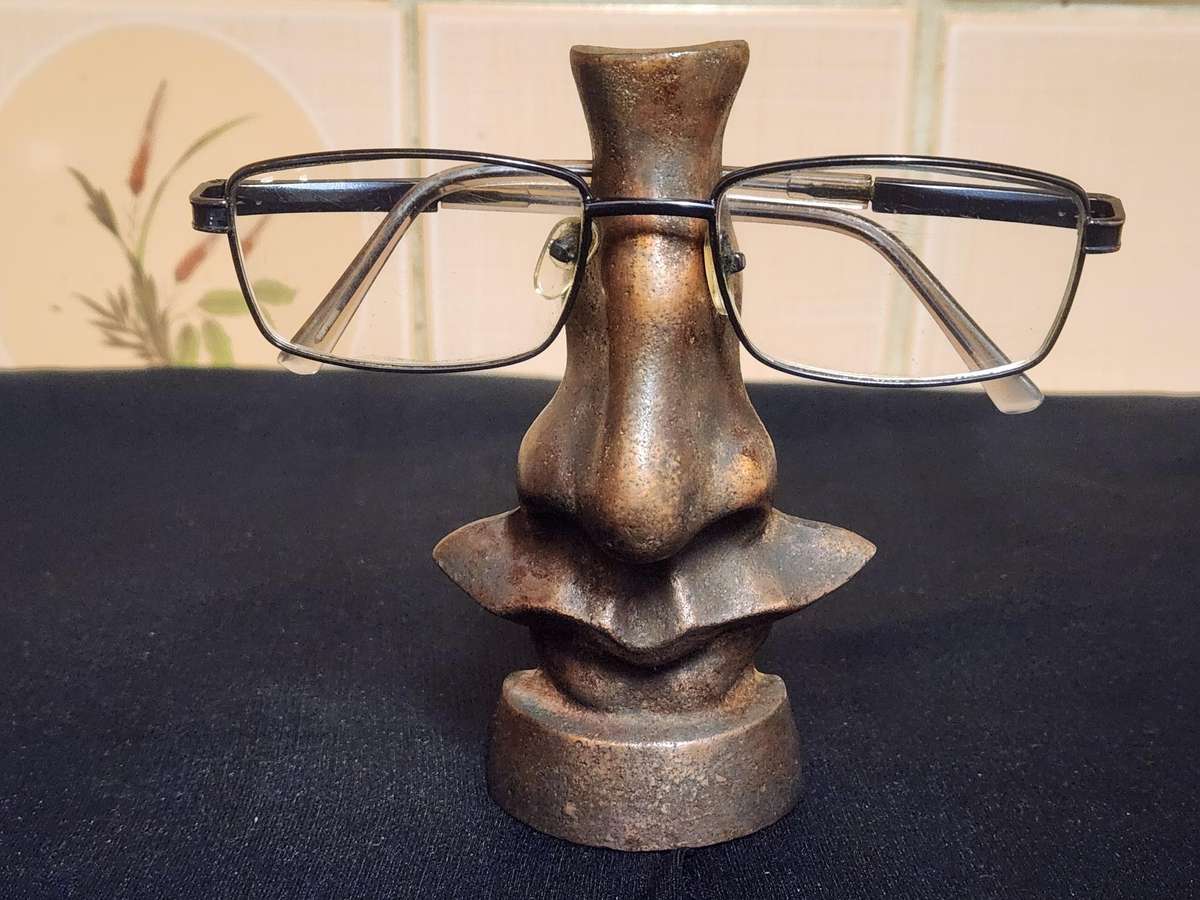 RARE 1950S SALVADORE DALI BRONZED CAST IRON GLASSES HOLDER