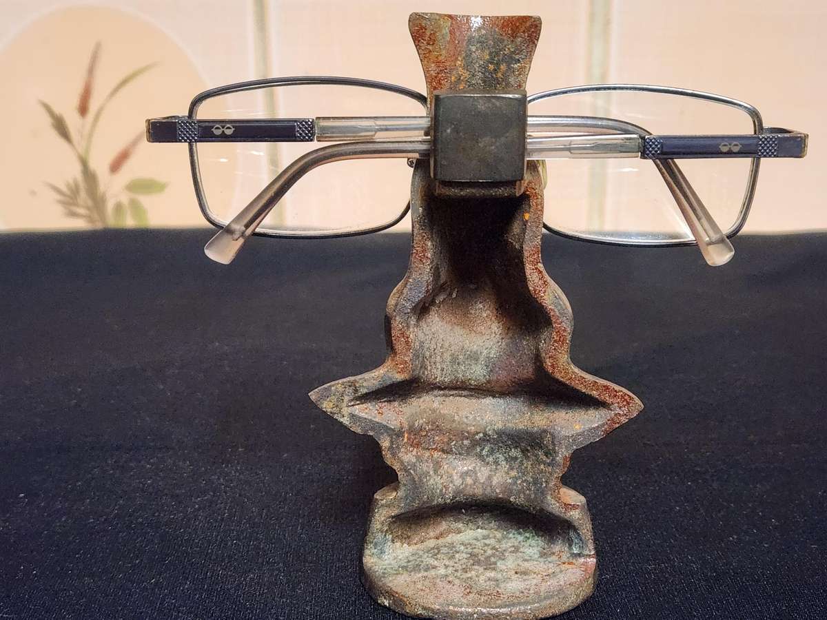 RARE 1950S SALVADORE DALI BRONZED CAST IRON GLASSES HOLDER