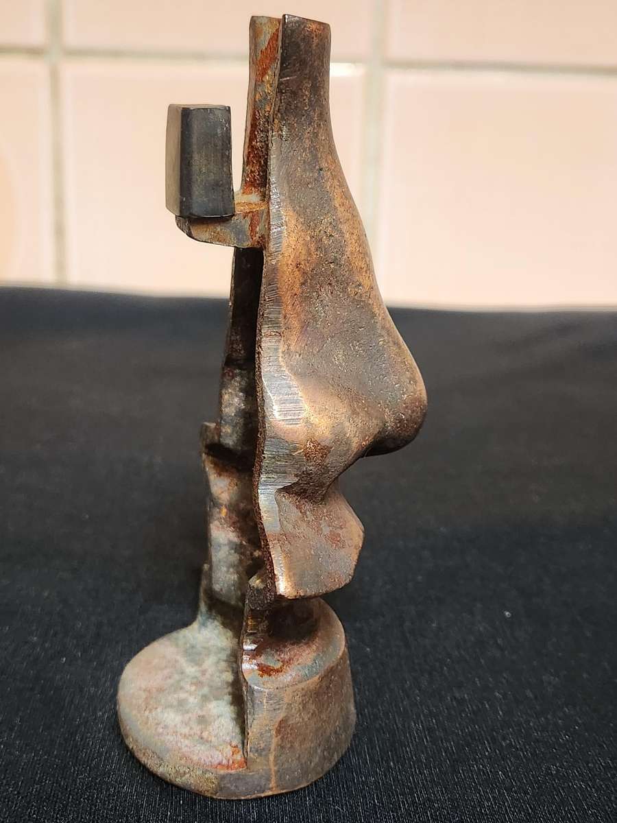 RARE 1950S SALVADORE DALI BRONZED CAST IRON GLASSES HOLDER