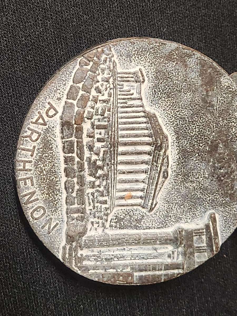 1940s OWL OF ATHENA PARTHENON BRONZE GREEK LETTER CLIP