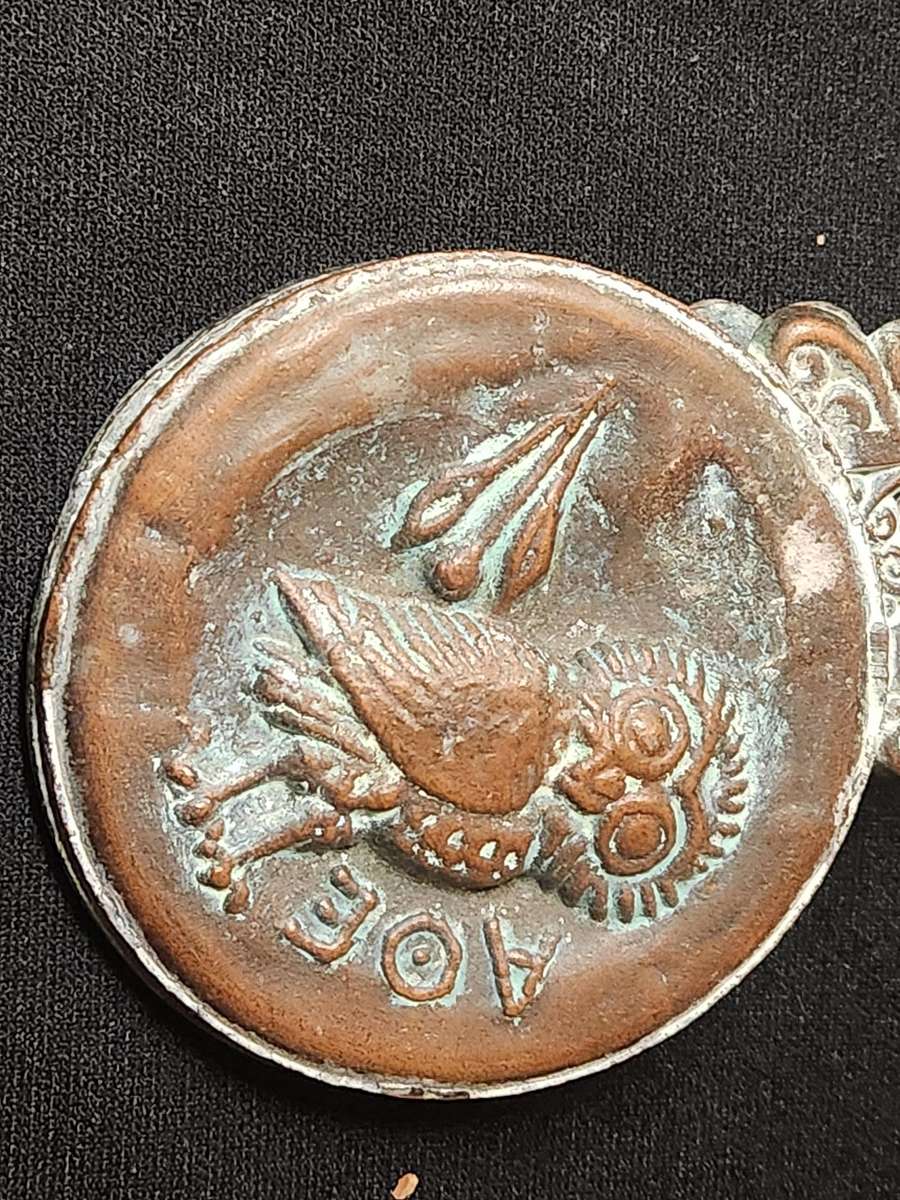 1940s OWL OF ATHENA PARTHENON BRONZE GREEK LETTER CLIP