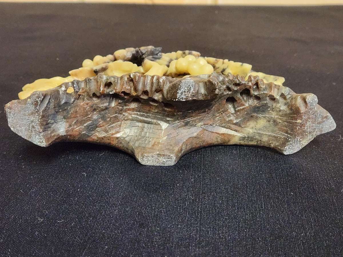 HAND CARVED CHINESE NATURAL SOAPSTONE SCULPTURE 1 OF 3