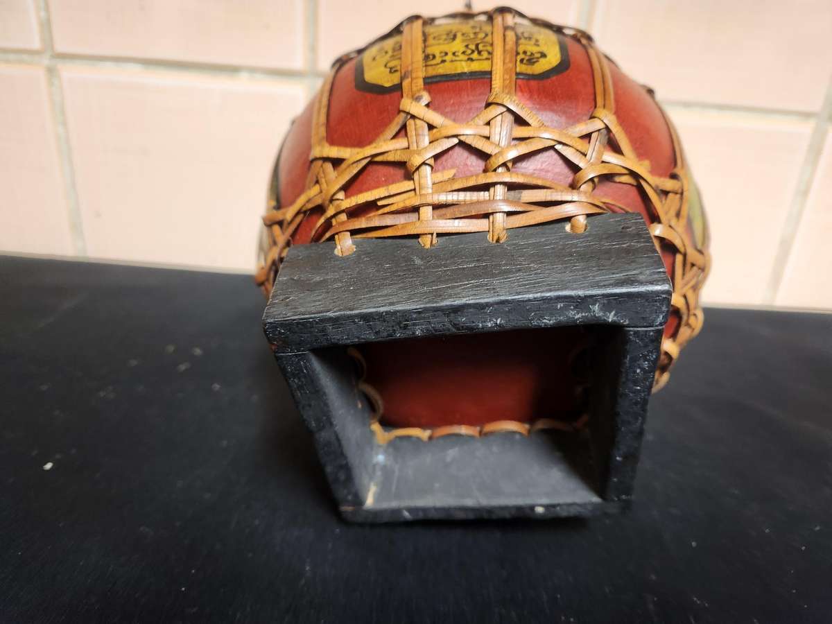 VINTAGE THAILAND BAMBOO RICE BUCKET 1 OF 2