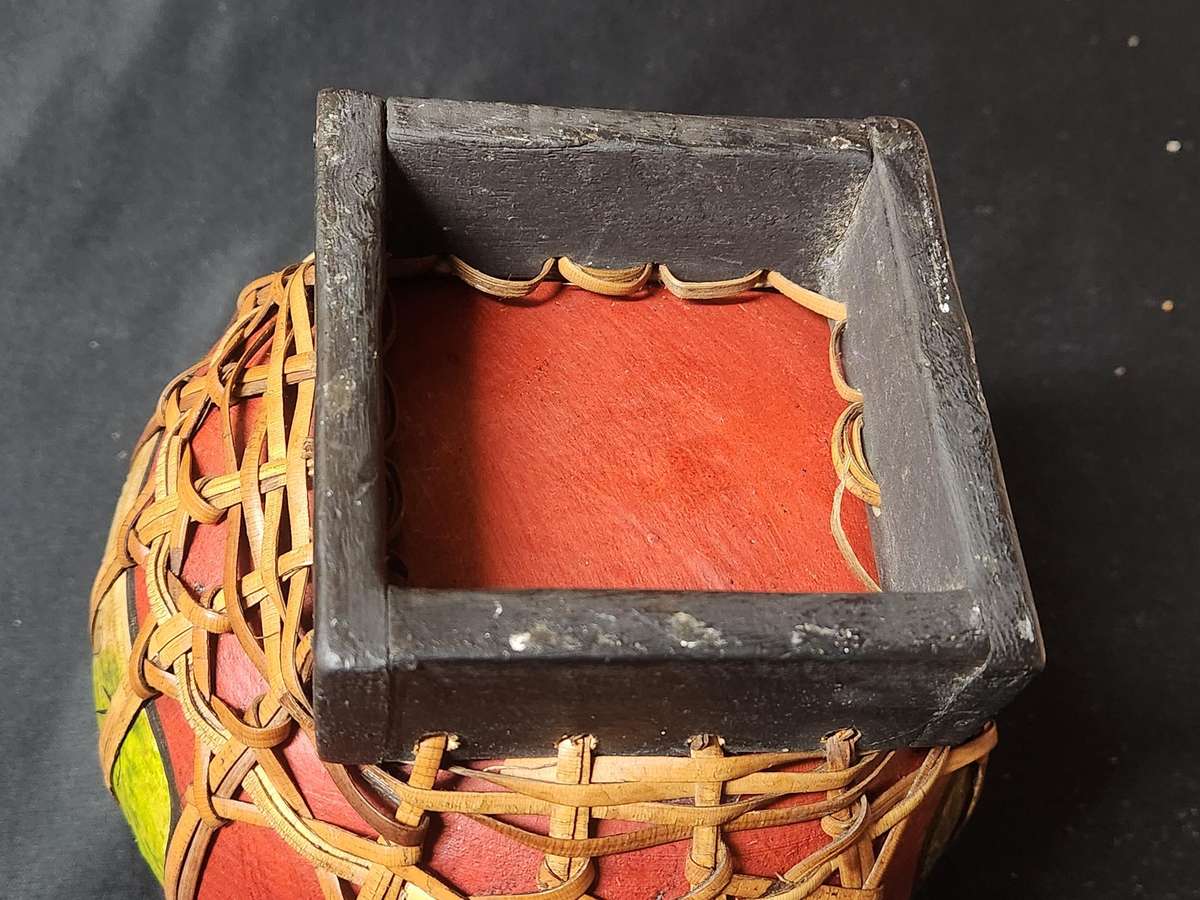 VINTAGE THAILAND BAMBOO RICE BUCKET 2 OF 2