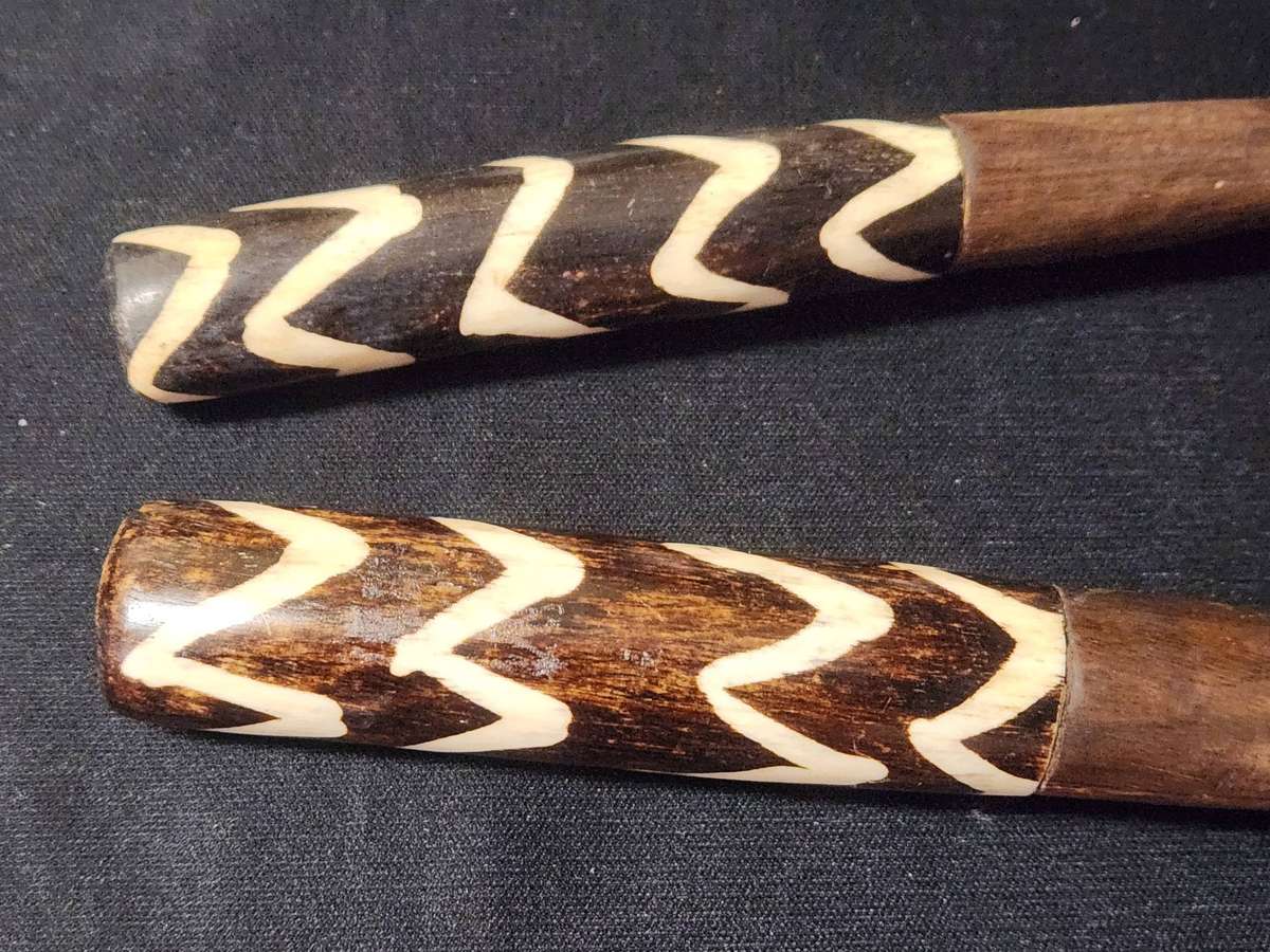 Ethnic African Wooden Salad Servers - 2 sets