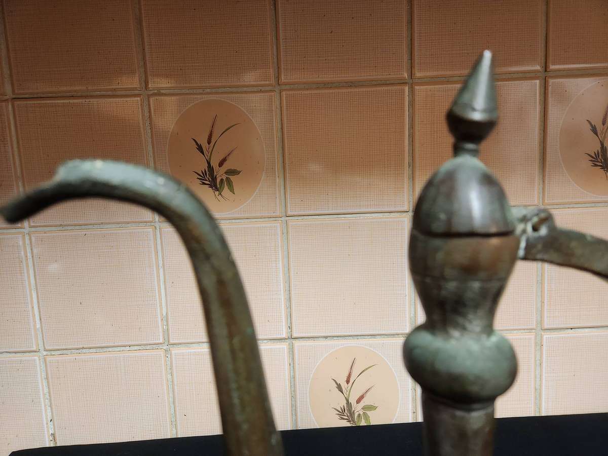 19th CENTURY ANTIQUE MIDDLE EASTERN QAJAR ERA COPPER EWER/PITCHER