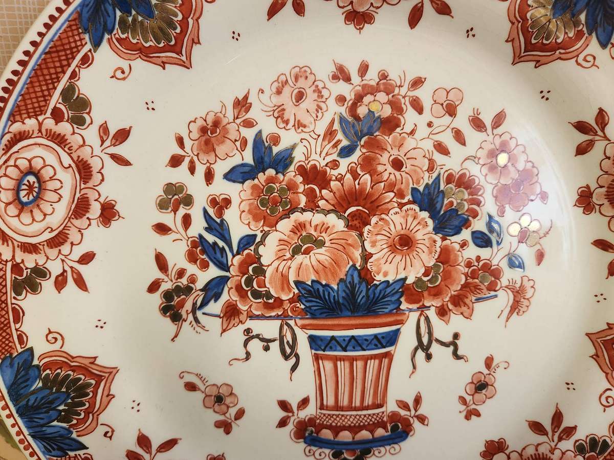 RARE ROYAL DELFT PIJNACKER IMARI STYLE PLATE