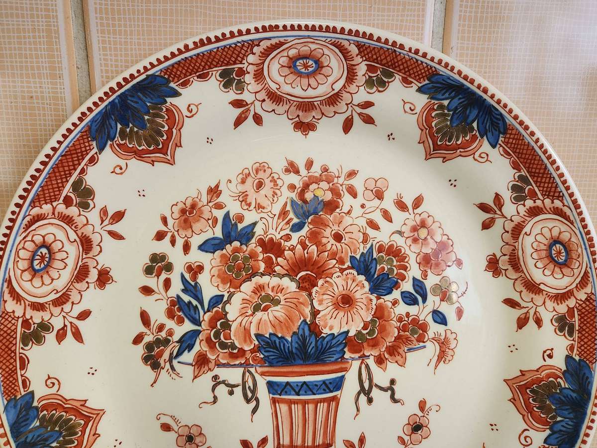 RARE ROYAL DELFT PIJNACKER IMARI STYLE PLATE