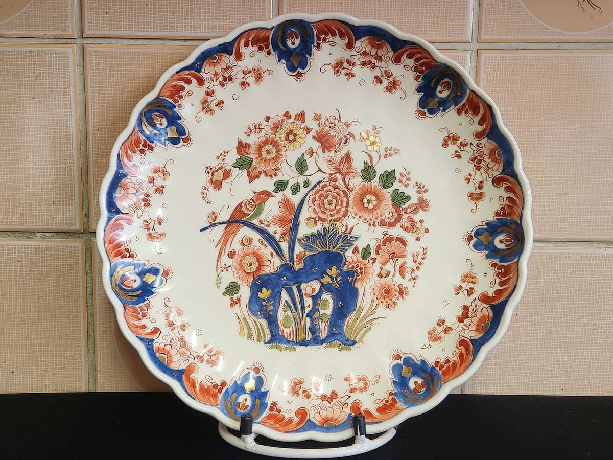 RARE ROYAL DELFT PIJNACKER IMARI STYLE LARGE CHARGER