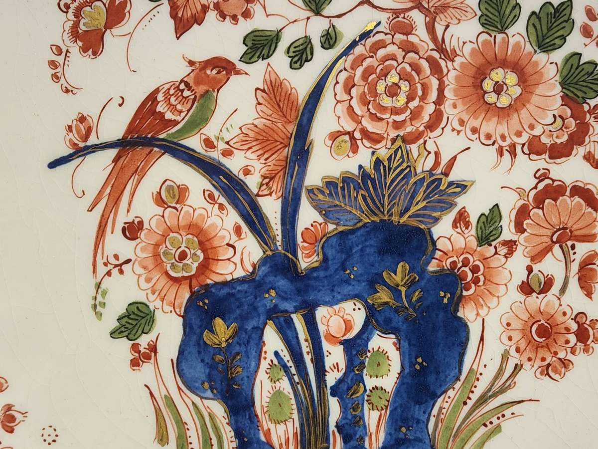 RARE ROYAL DELFT PIJNACKER IMARI STYLE LARGE CHARGER