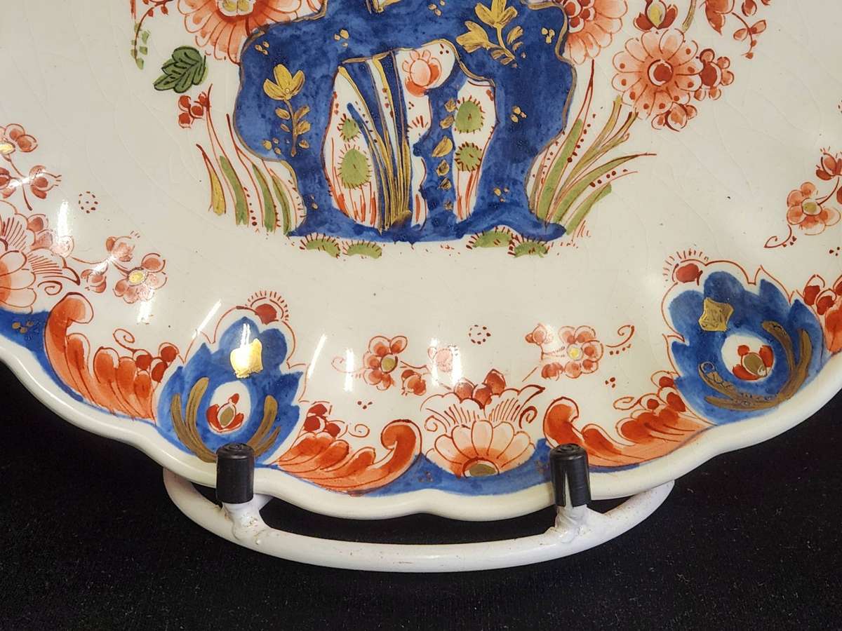 RARE ROYAL DELFT PIJNACKER IMARI STYLE LARGE CHARGER