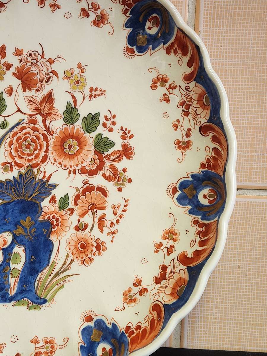 RARE ROYAL DELFT PIJNACKER IMARI STYLE LARGE CHARGER