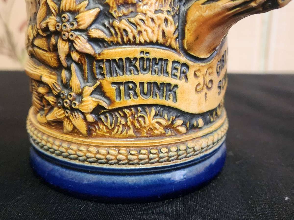 Vintage German Beerstein with a Pewter Lid
