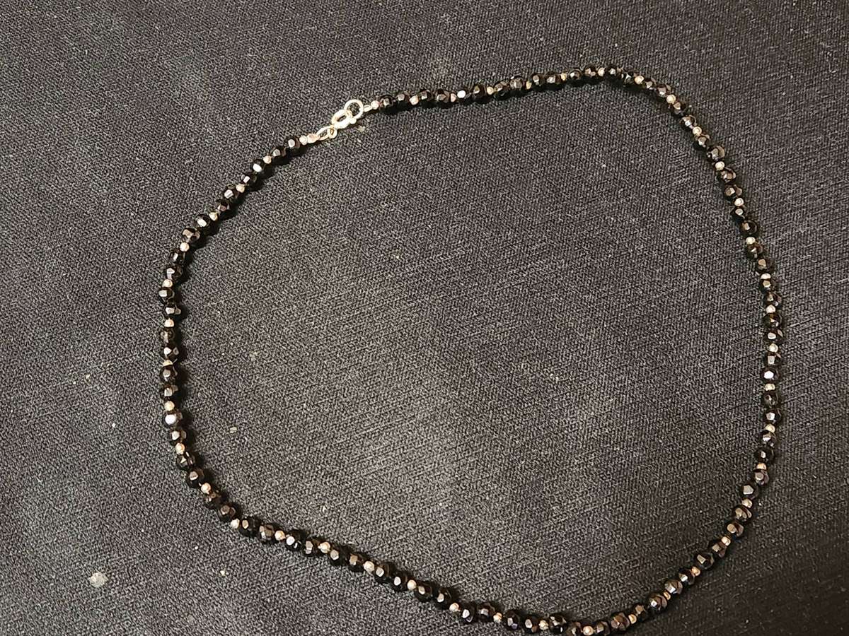 AWESOME SILVER AND BLACK ONYX NECKLACE AND BRACELET SET