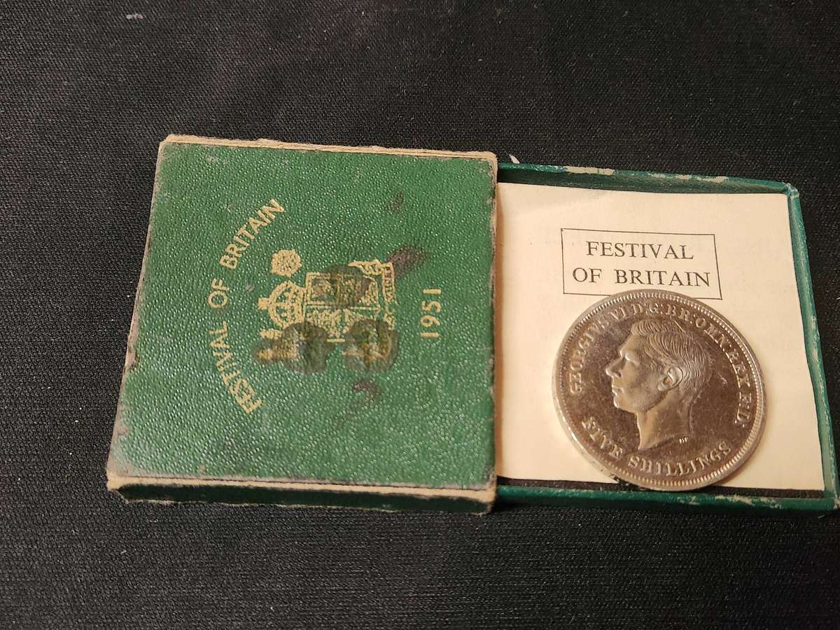 1951 FESTIVAL OF BRITAIN GEORGIUS VI 5 SHILLING COIN