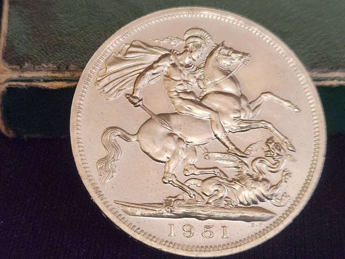1951 FESTIVAL OF BRITAIN GEORGIUS VI 5 SHILLING COIN