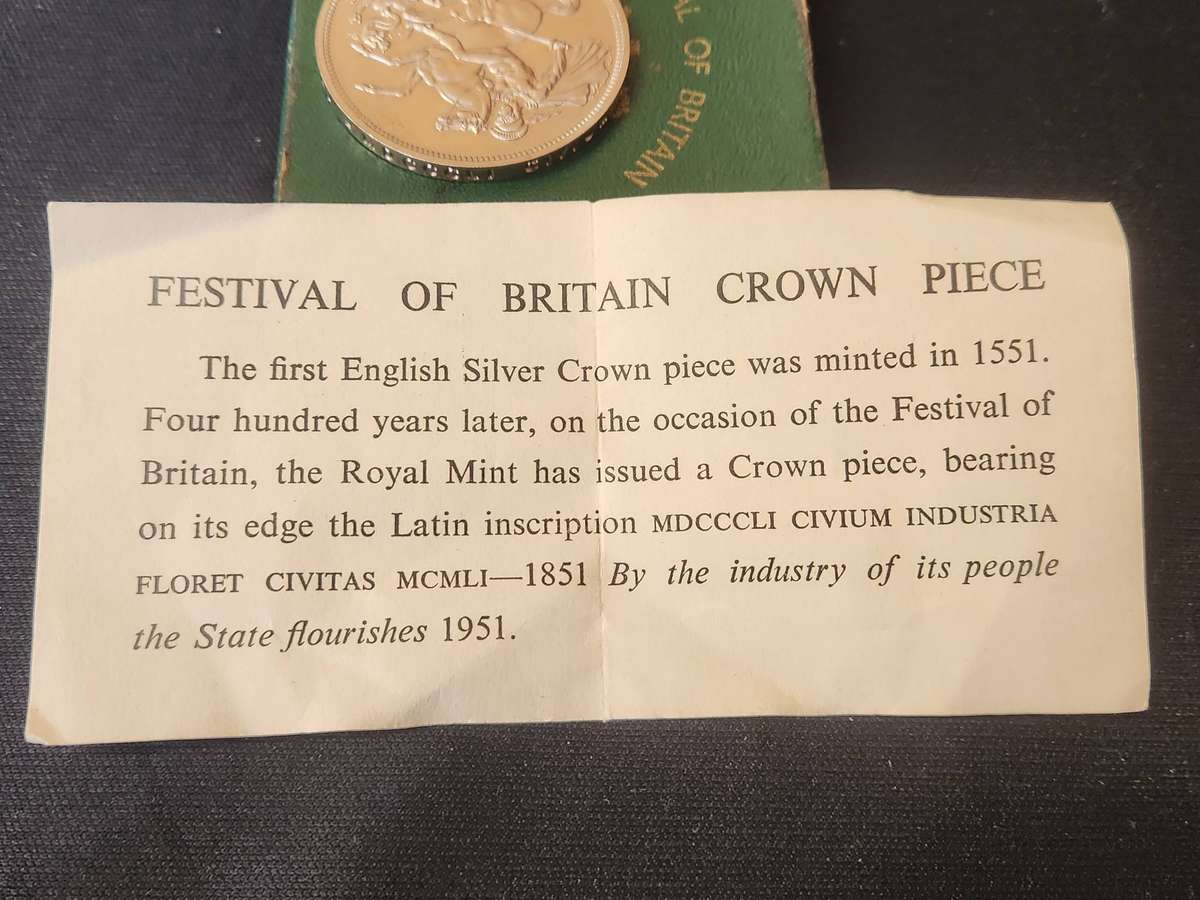1951 FESTIVAL OF BRITAIN GEORGIUS VI 5 SHILLING COIN