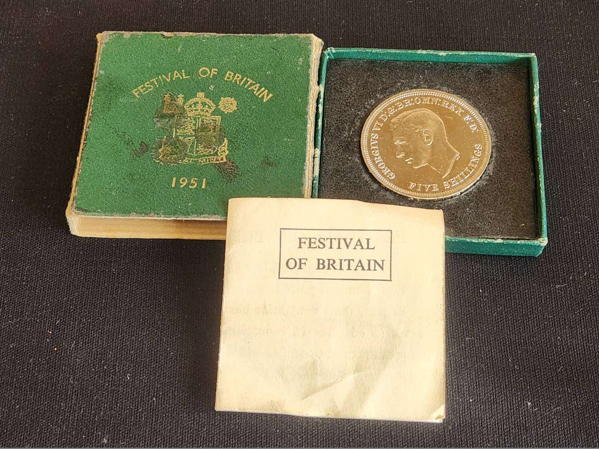 1951 FESTIVAL OF BRITAIN GEORGIUS VI 5 SHILLING COIN