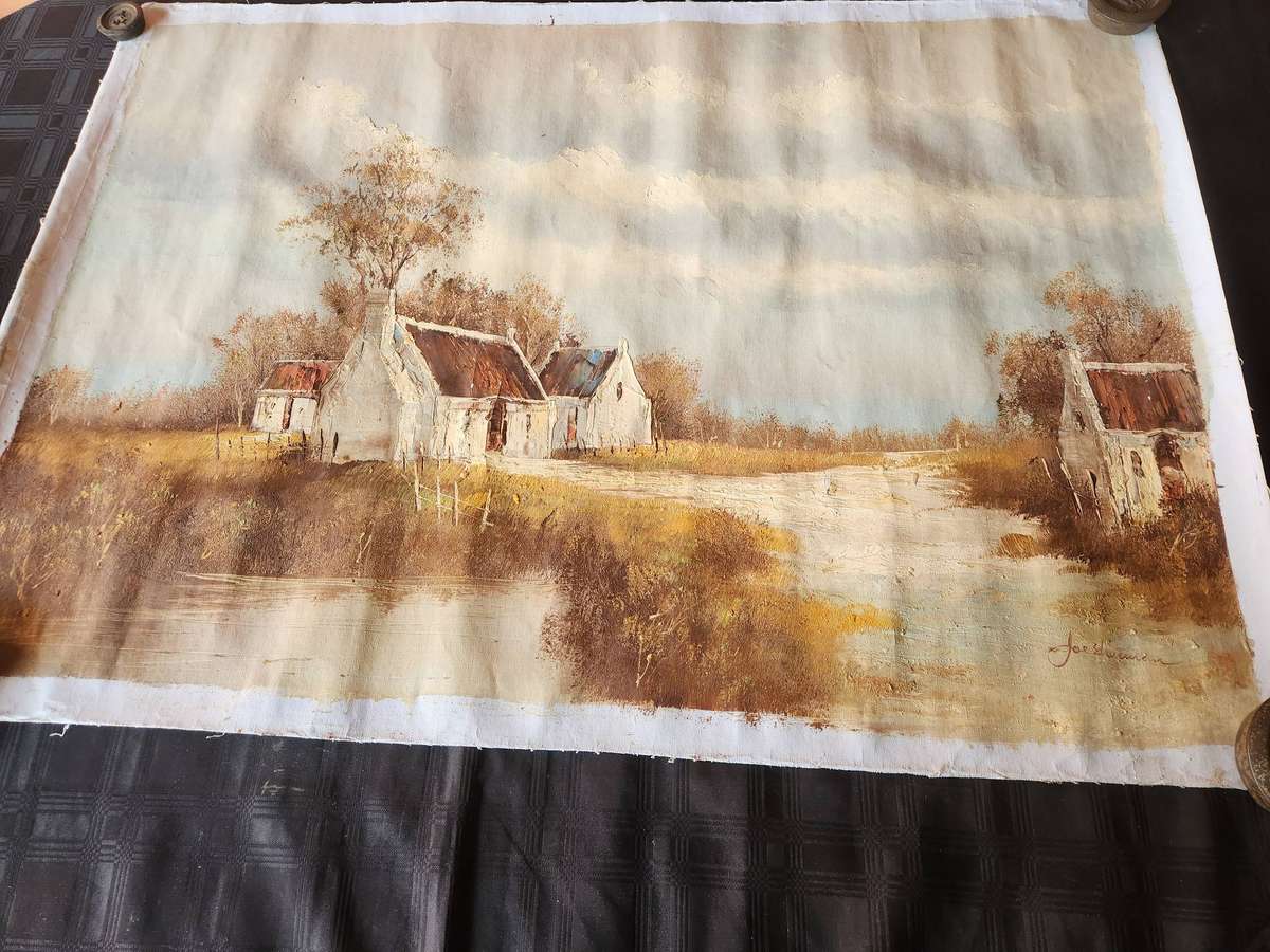 BEAUTIFUL UNFRAMED LANDSCAPE PAINTING, SIGNED BY THE ARTIST JOE SHERMAN