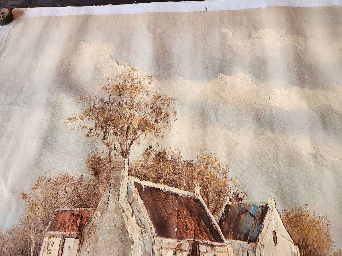 BEAUTIFUL UNFRAMED LANDSCAPE PAINTING, SIGNED BY THE ARTIST JOE SHERMAN