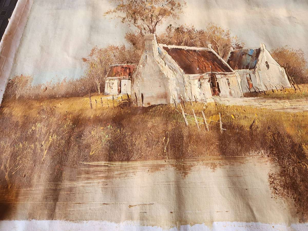 BEAUTIFUL UNFRAMED LANDSCAPE PAINTING, SIGNED BY THE ARTIST JOE SHERMAN