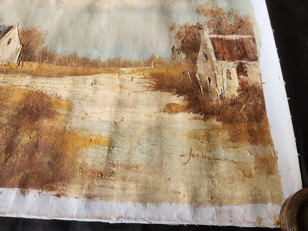 BEAUTIFUL UNFRAMED LANDSCAPE PAINTING, SIGNED BY THE ARTIST JOE SHERMAN