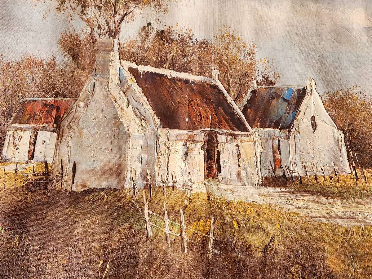 BEAUTIFUL UNFRAMED LANDSCAPE PAINTING, SIGNED BY THE ARTIST JOE SHERMAN