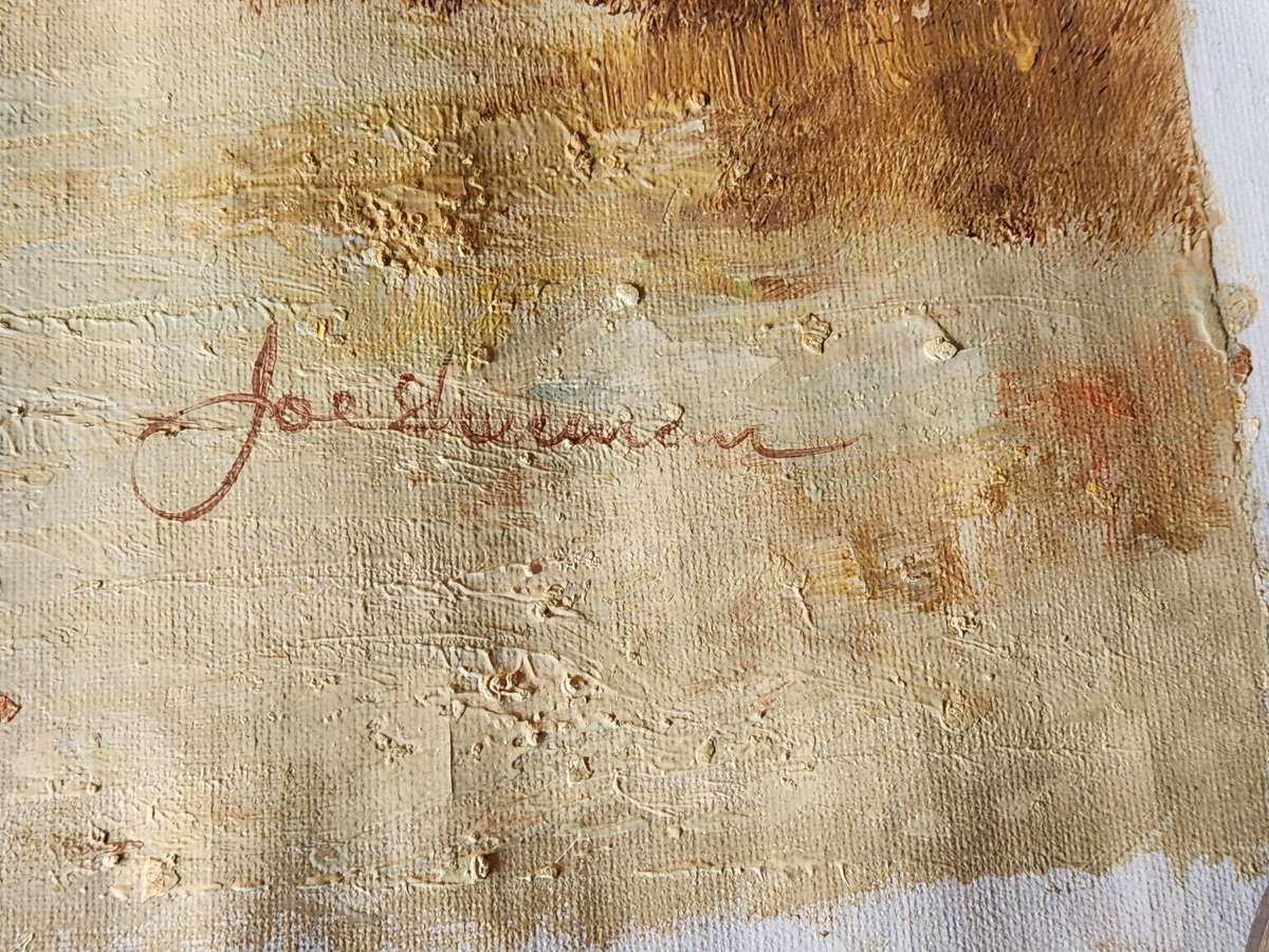 BEAUTIFUL UNFRAMED LANDSCAPE PAINTING, SIGNED BY THE ARTIST JOE SHERMAN