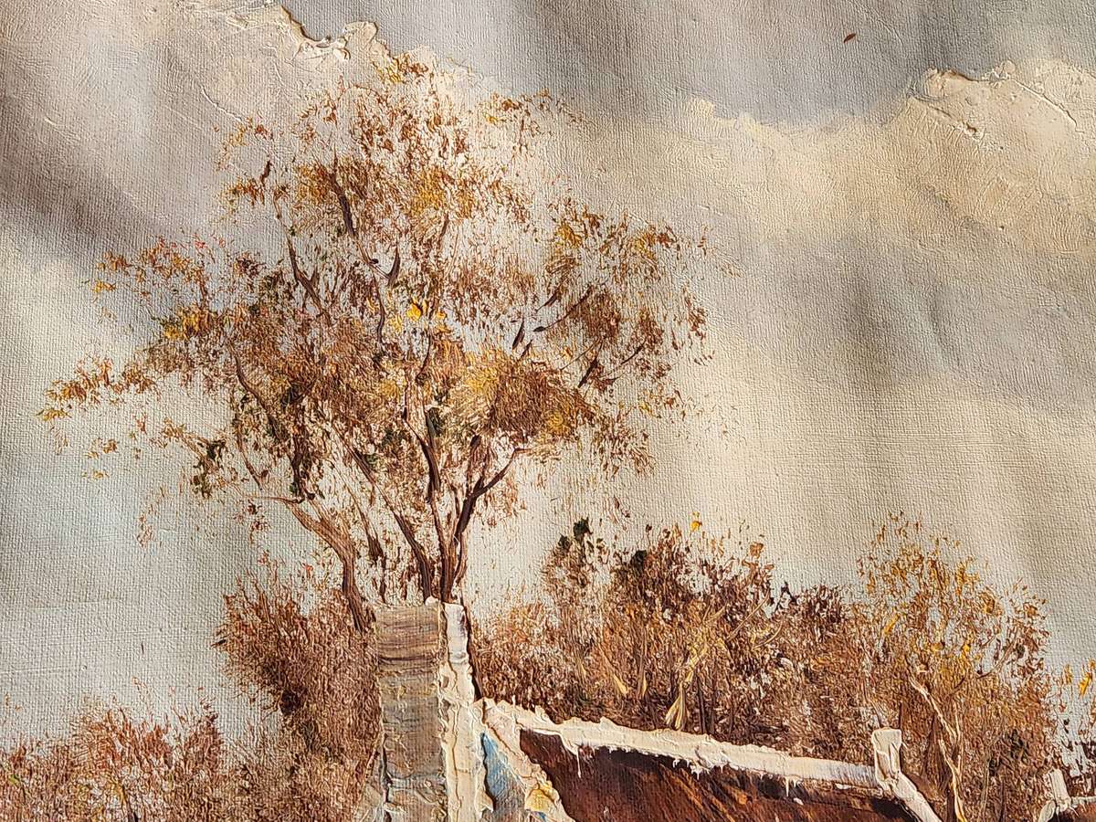 BEAUTIFUL UNFRAMED LANDSCAPE PAINTING, SIGNED BY THE ARTIST JOE SHERMAN