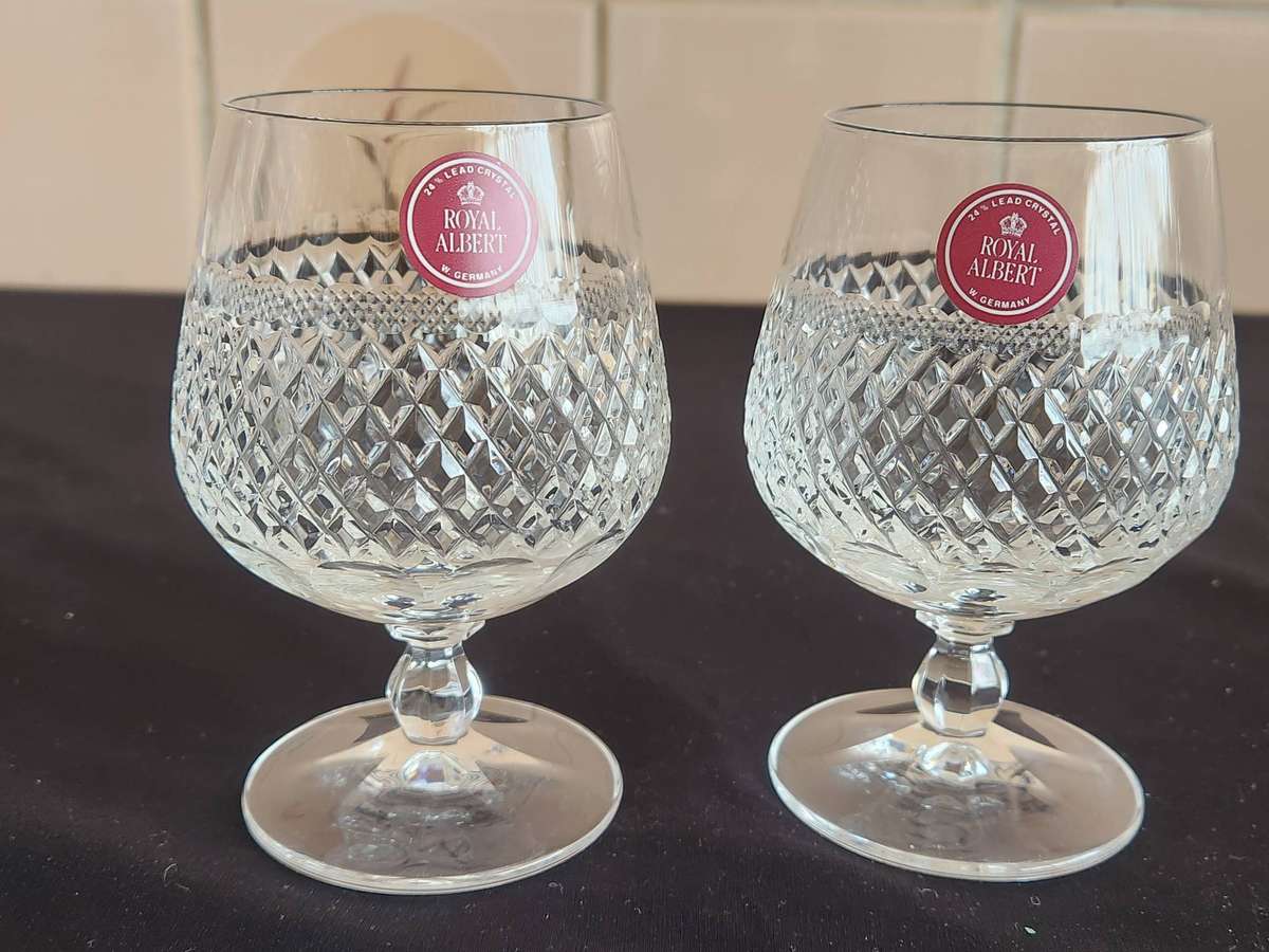 PAIR OF ROYAL ALBERT CRYSTAL GLASSES, MADE IN GERMANY