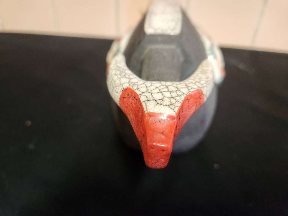 Unique Raku Fired Bull Figurine by Porcupine Ceramics