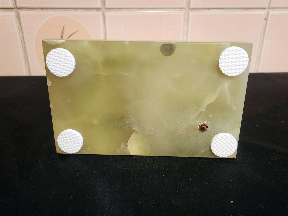 AWESOME GREEN ONYX GEMSTONE DESKTOP INKWELL