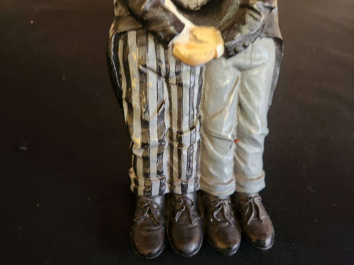 VINTAGE JAMES THE BUTLER TWO FRENCH WAITERS CERAMIC WINE BOTTLE HOLDER