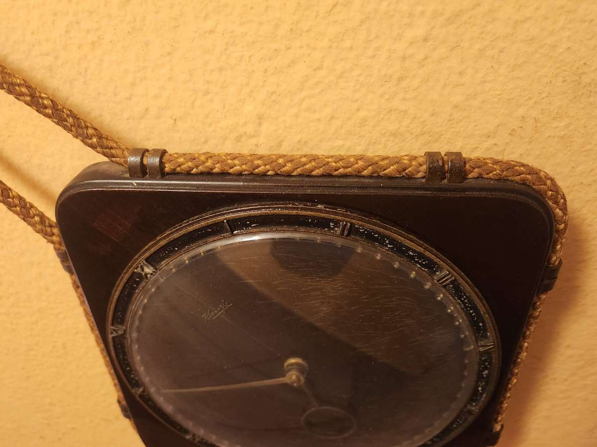 ANTIQUE 1910 KIENZLE ART DECO STYLE WALL HANGING CLOCK, IN WORKING CONDITION