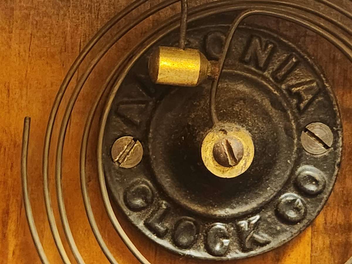 VINTAGE ANSONIA WALL CLOCK, MISSING PENDULUM BUT WORKING