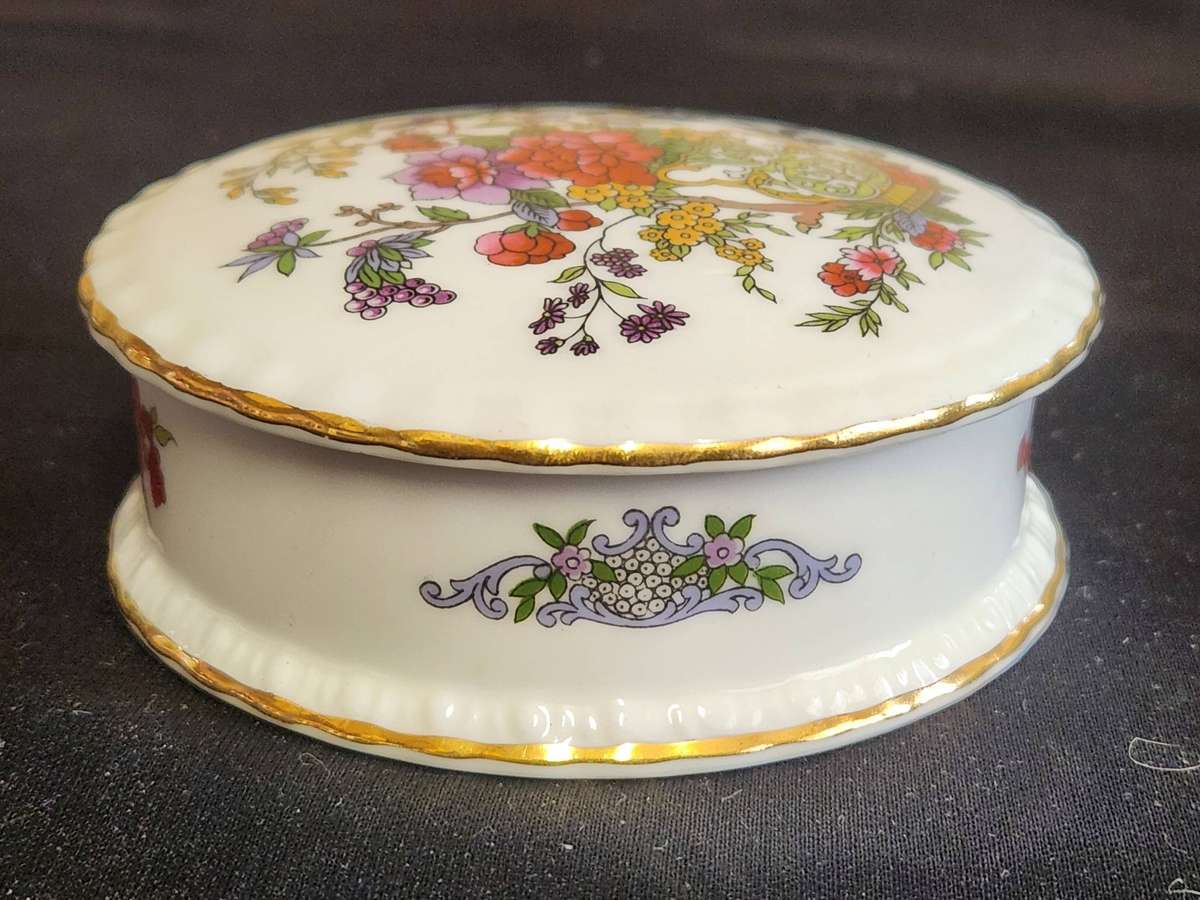 AWESOME PARAGON TREE OF KASHMIR PORCELAIN TRINKET BOX