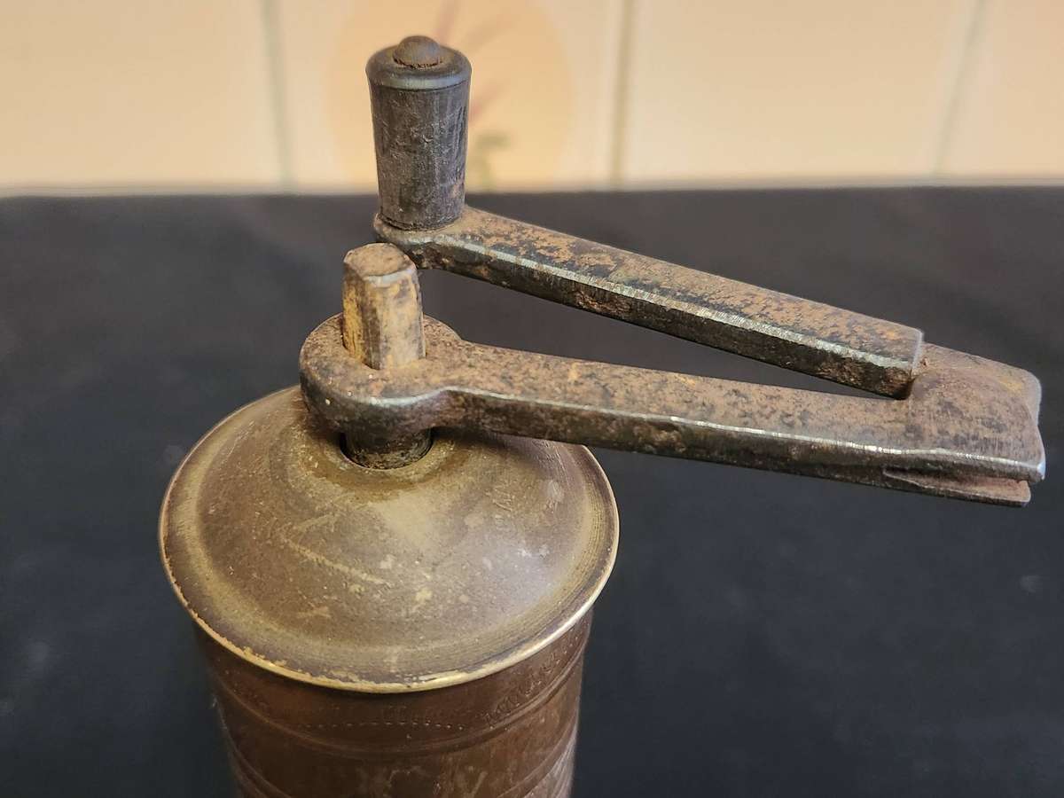 ANTIQUE TURKISH OTTOMAN BRASS COFFEE GRINDER