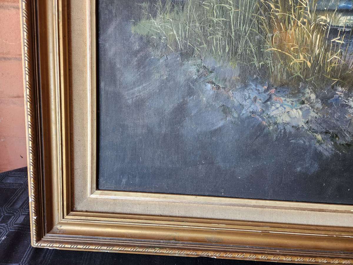 LARGE ORIGINAL OIL ON BOARD SEASCAPE BY H GAILEY